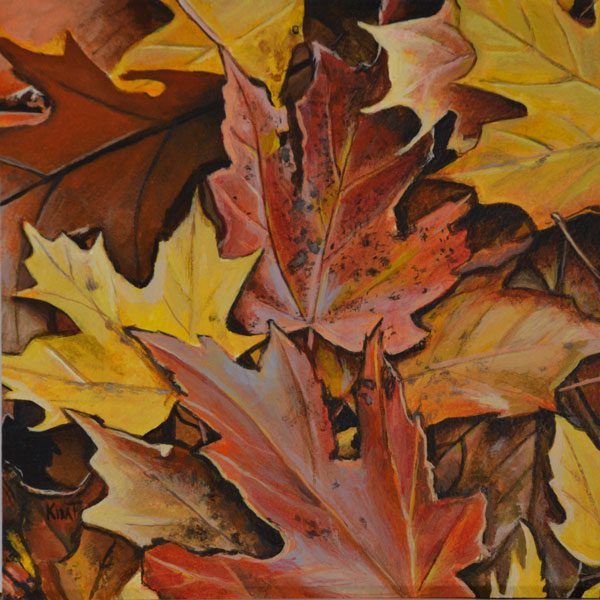 Step by Step on the Easel – Daily Painting of Autumn Leaves – Organized Chaos Art