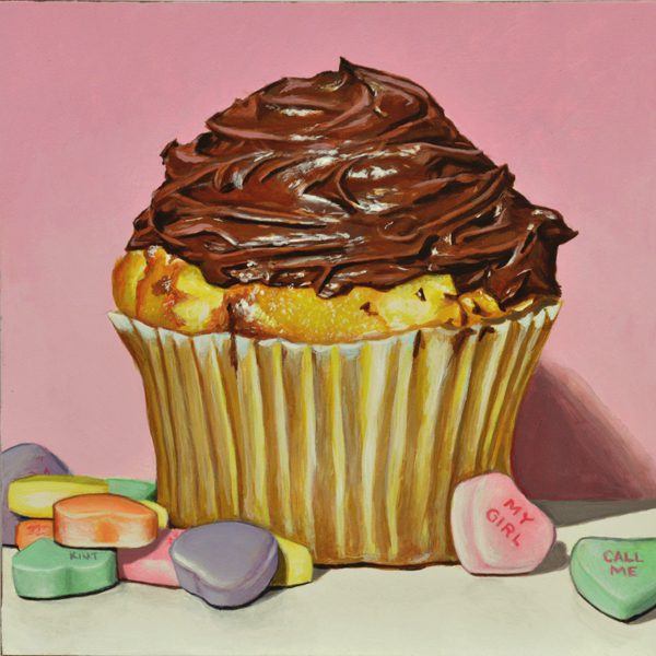 Behind the Scenes – Daily Painting of a Cupcake and Candy Hearts