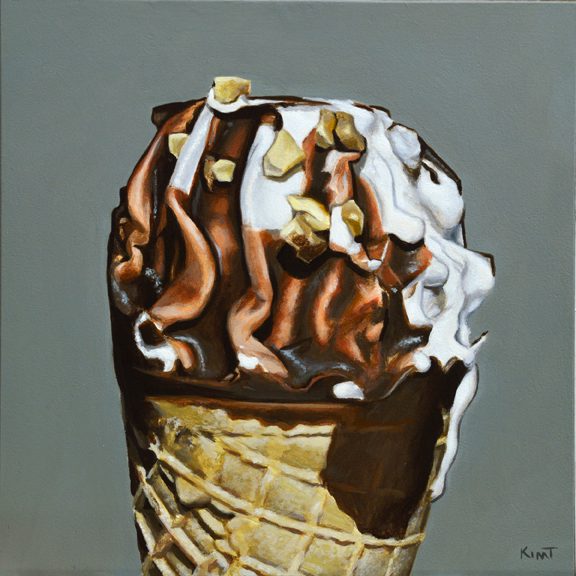 Two Nutty Buddy Ice Cream Cone Acrylic Paintings