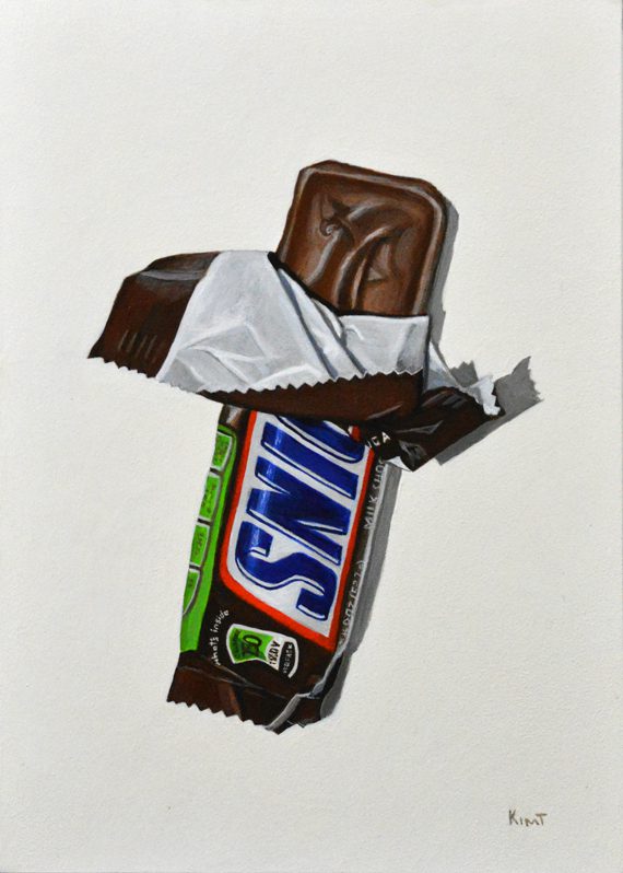 Five Small Trompe L’Oeil Candy Bar Paintings