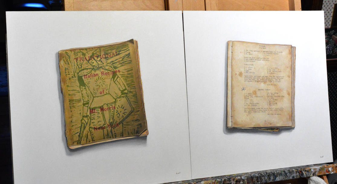 Pair of Recipe Book Trompe L’Oeil Paintings