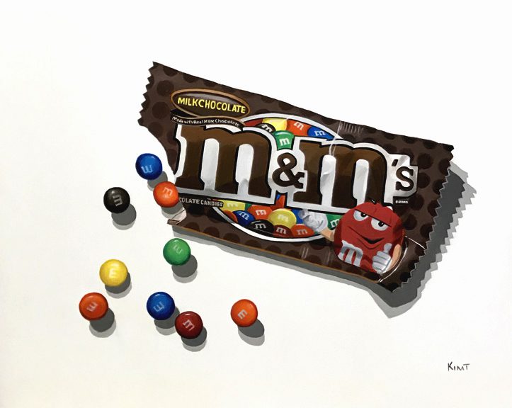 Trompe L’Oeil Painting of M&Ms Chocolate Candy