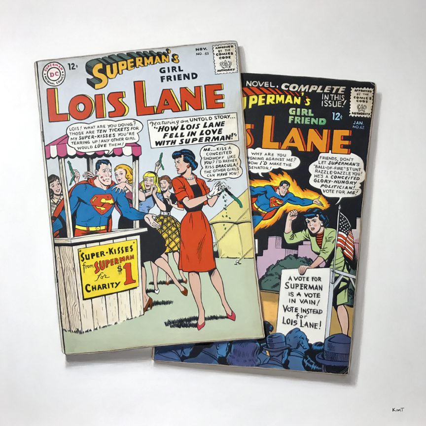Vote for Lois Lane Not Superman Comic Book Trompe L’Oeil Painting