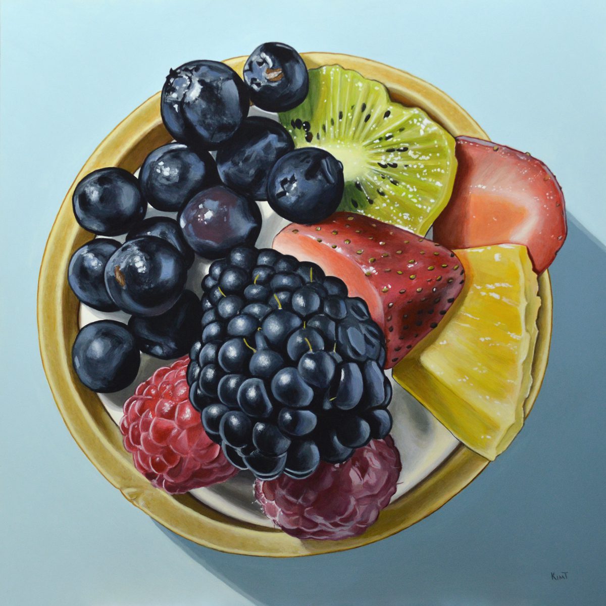 Large Fruit Tart Painting – 16 inches by 16 inches