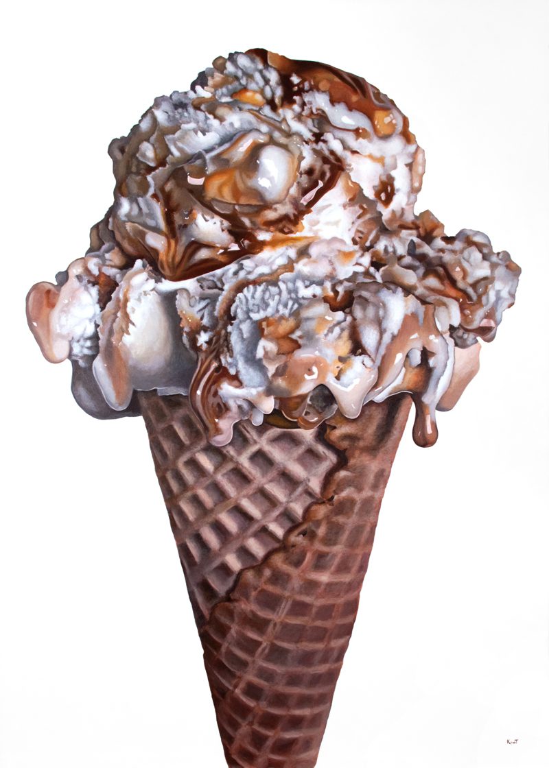 Painting a Caramel Swirl Ice Cream Cone – Step by Step