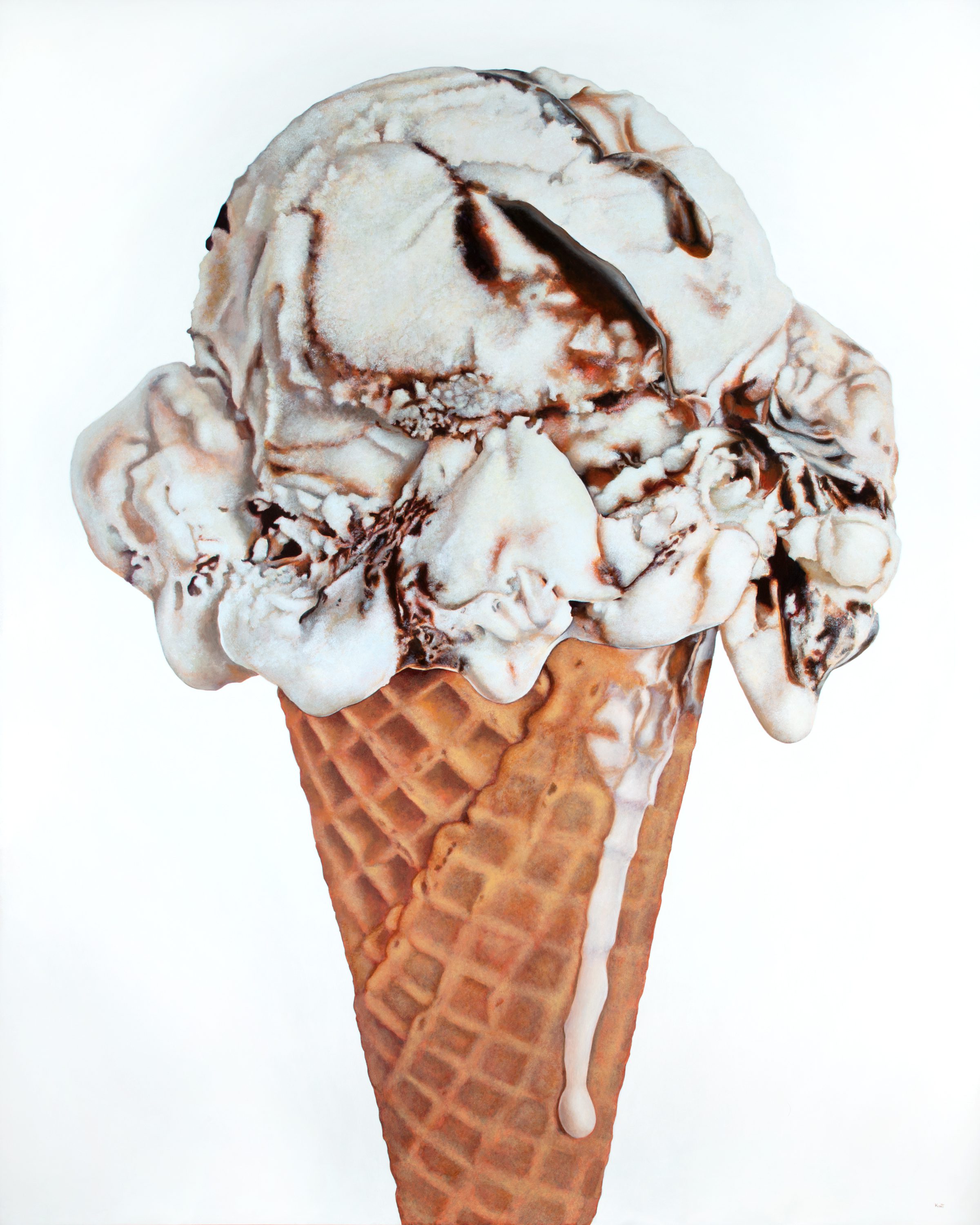 Why I Almost Didn’t Finish My Largest Painting Ever…a Five-Foot-Tall Fudge Ripple Ice Cream Cone