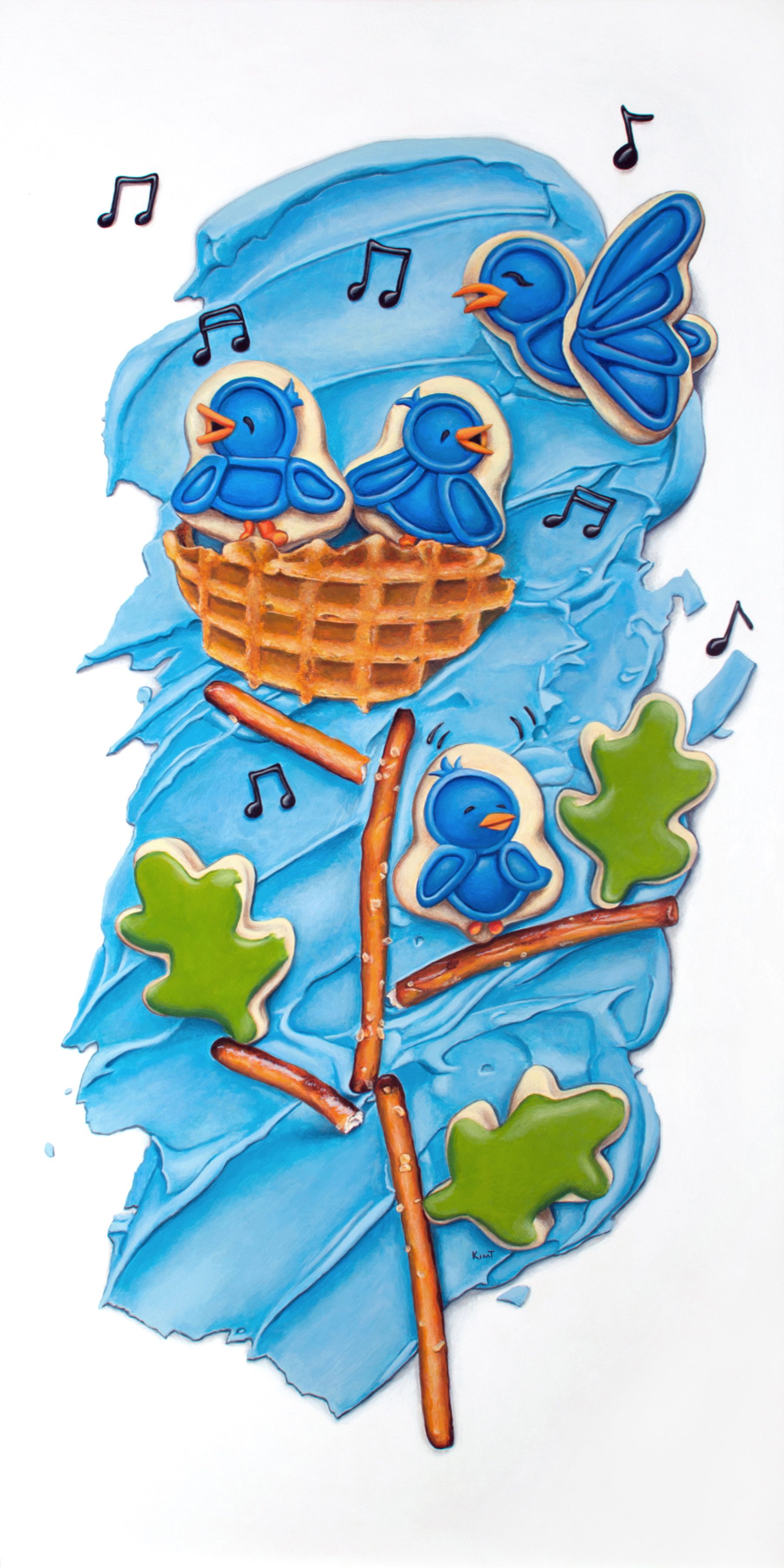 Sing, acrylic on panel, 24" x 12", by Kim Testone.